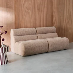 Sofá modular con efecto alpaca, 2 plazas