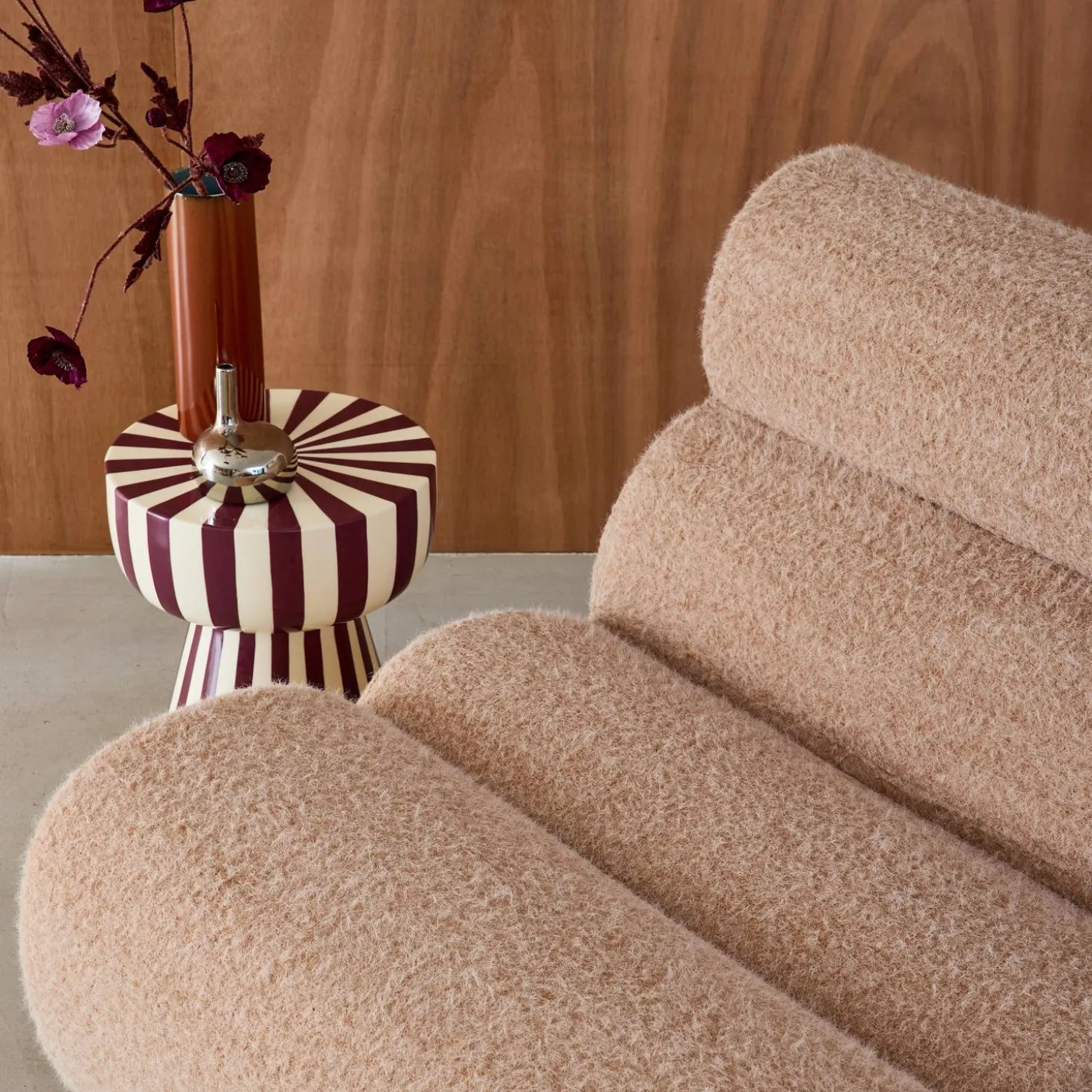 Sofá modular con efecto alpaca, 2 plazas