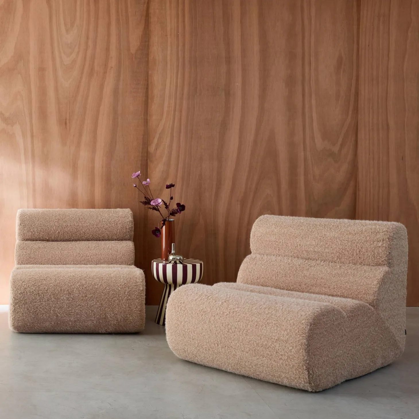 Sofá modular con efecto alpaca, 2 plazas