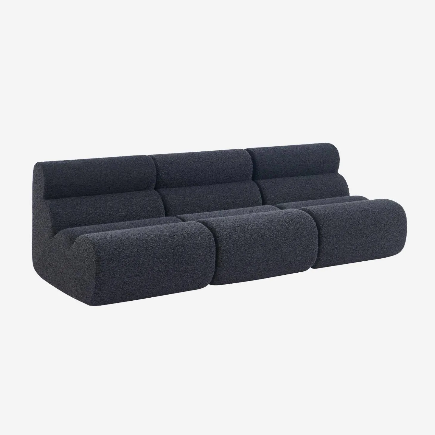 Sofá modular con efecto alpaca, 3 plazas