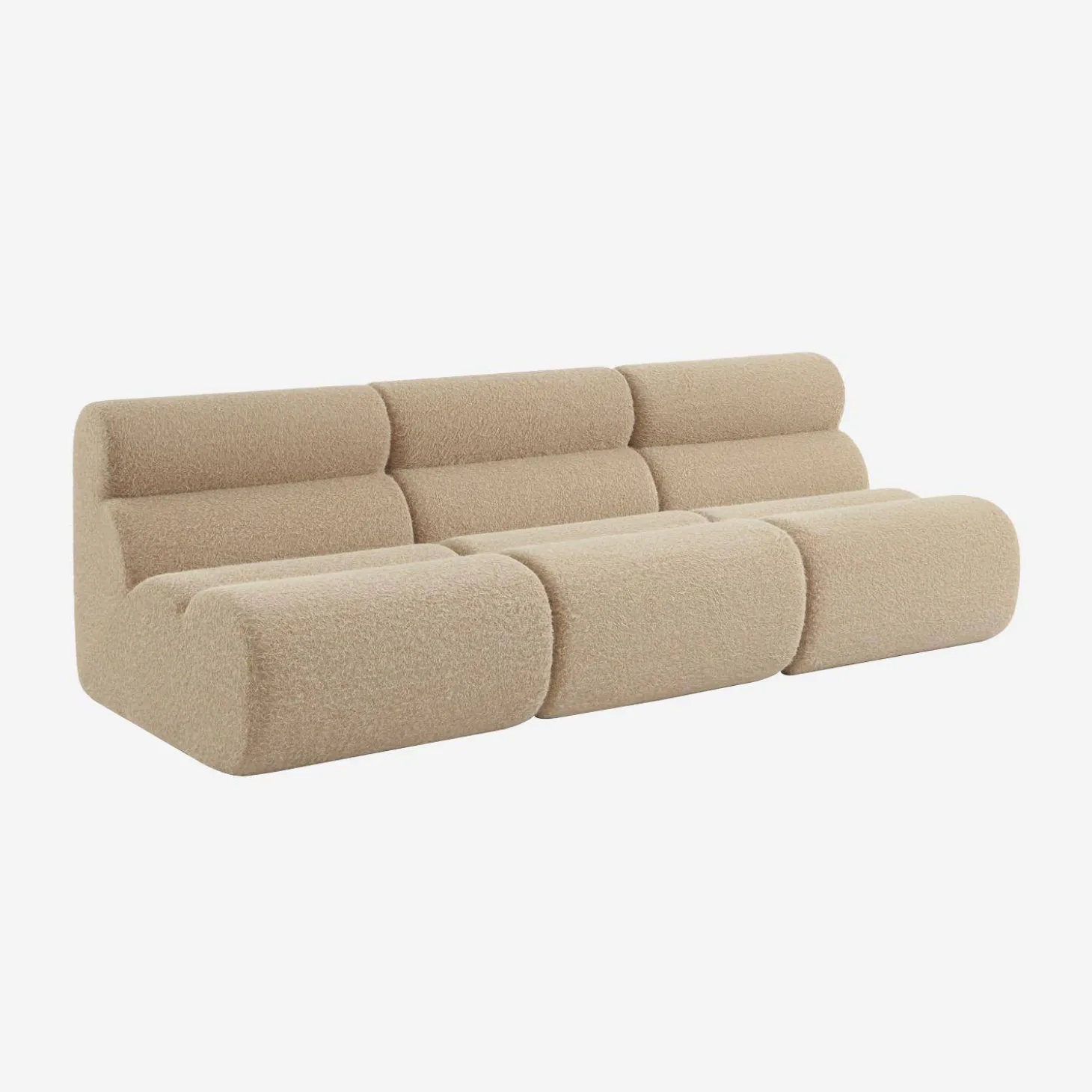 Sofá modular con efecto alpaca, 3 plazas