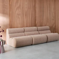 Sofá modular con efecto alpaca, 3 plazas