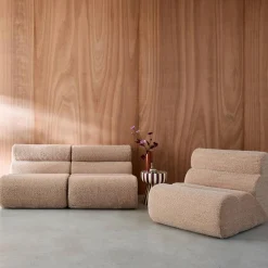 Sofá modular con efecto alpaca, 3 plazas