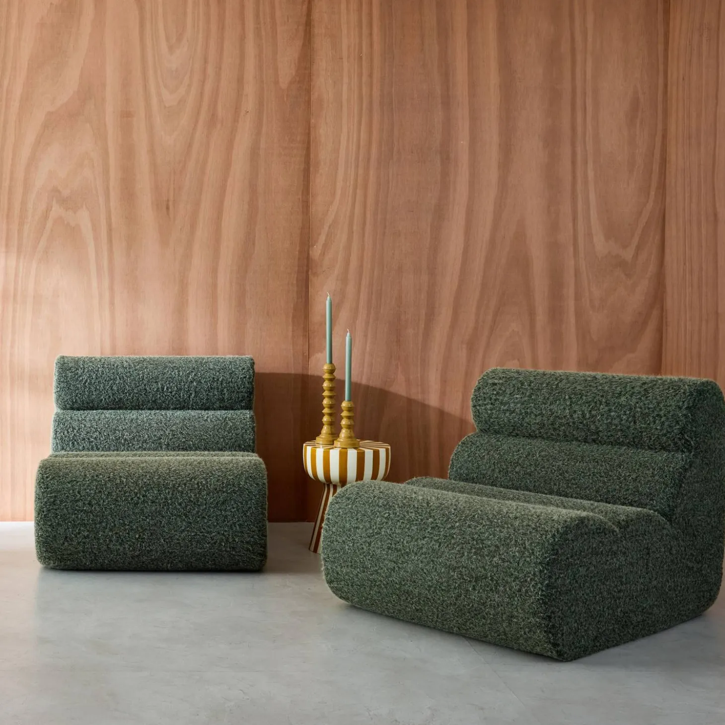 Sofá modular con efecto alpaca, 2 plazas