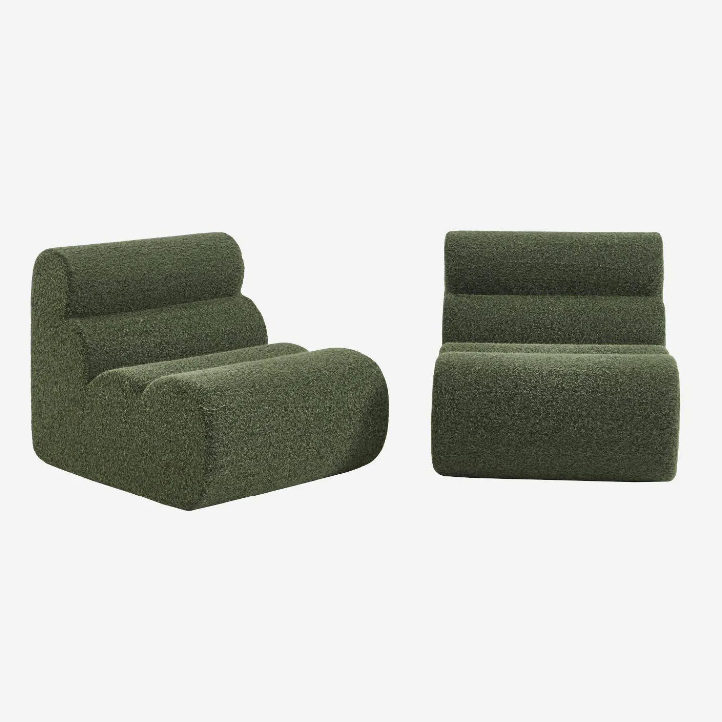 Sofá modular con efecto alpaca, 2 plazas