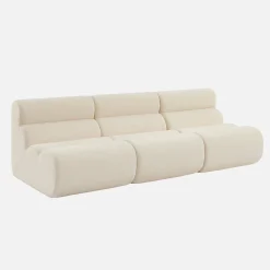 Sofá modular de borreguito texturizado, 3 plazas