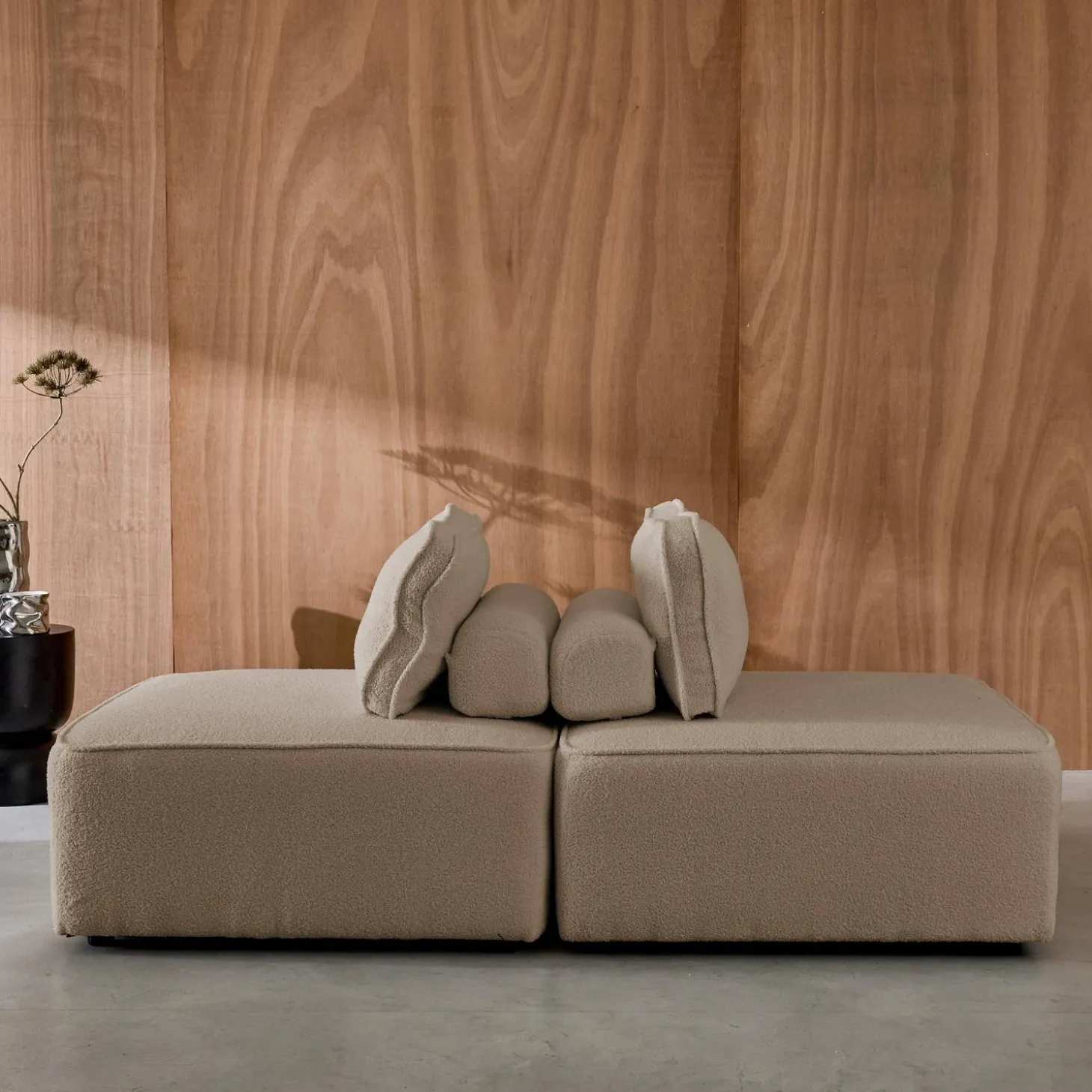 Sofá modular de borreguito, 2 plazas