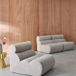 Sofá modular de borreguito texturizado, 3 plazas