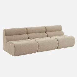 Sofá modular de borreguito texturizado, 3 plazas