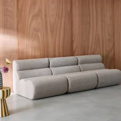 Sofá modular de borreguito texturizado, 3 plazas