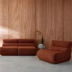 Sofá modular de borreguito texturizado, 3 plazas