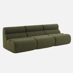 Sofá modular de borreguito texturizado, 3 plazas