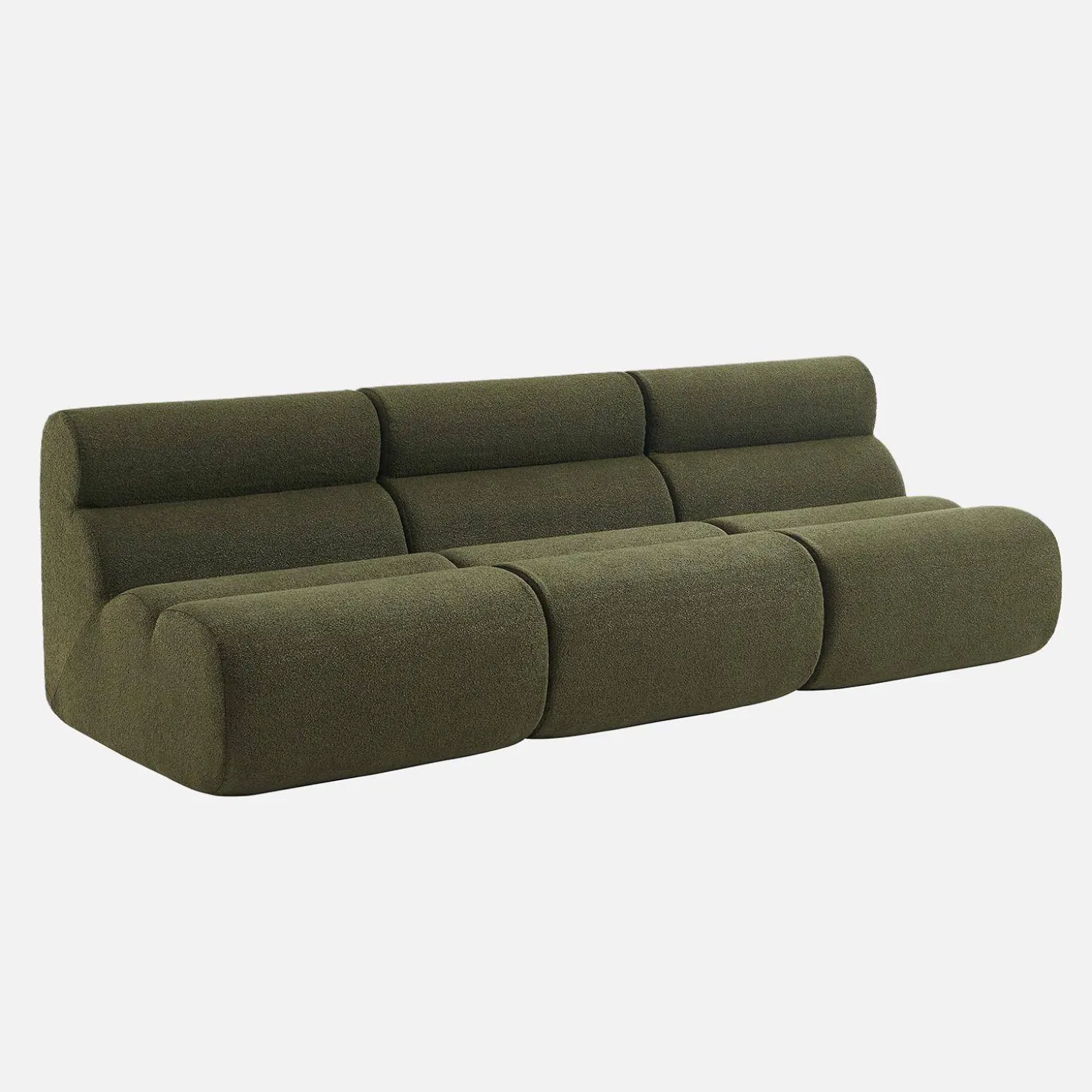 Sofá modular de borreguito texturizado, 3 plazas