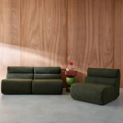 Sofá modular de borreguito texturizado, 3 plazas