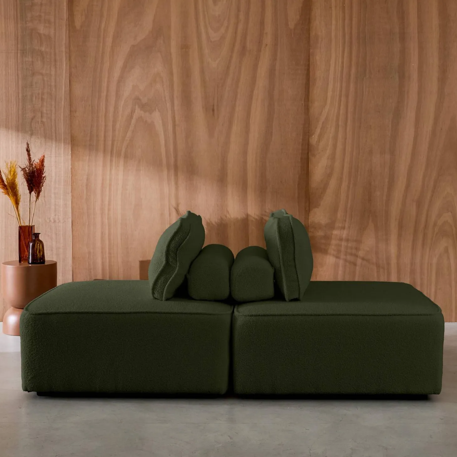 Sofá modular de borreguito, 2 plazas