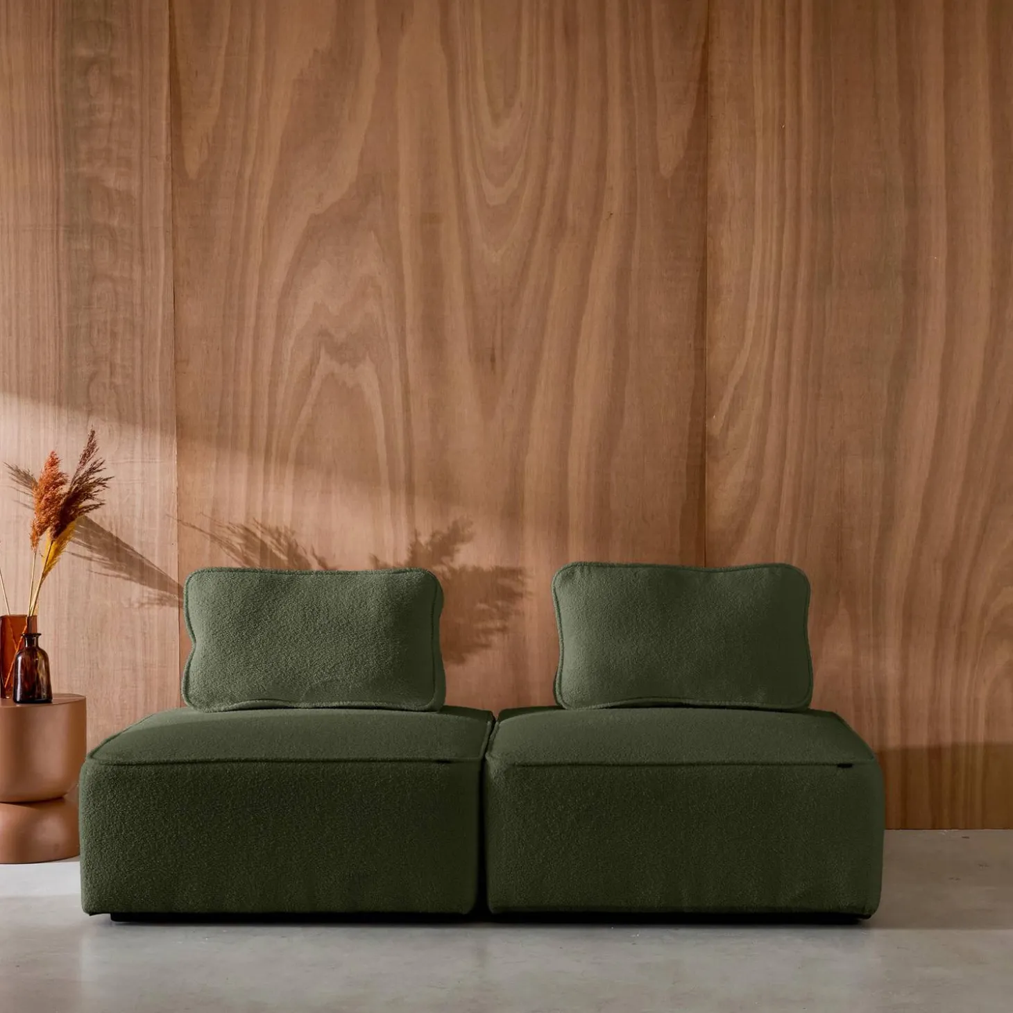 Sofá modular de borreguito, 2 plazas