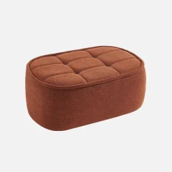 Sofá modular de borreguito texturizada con reposapiés, 3 plazas