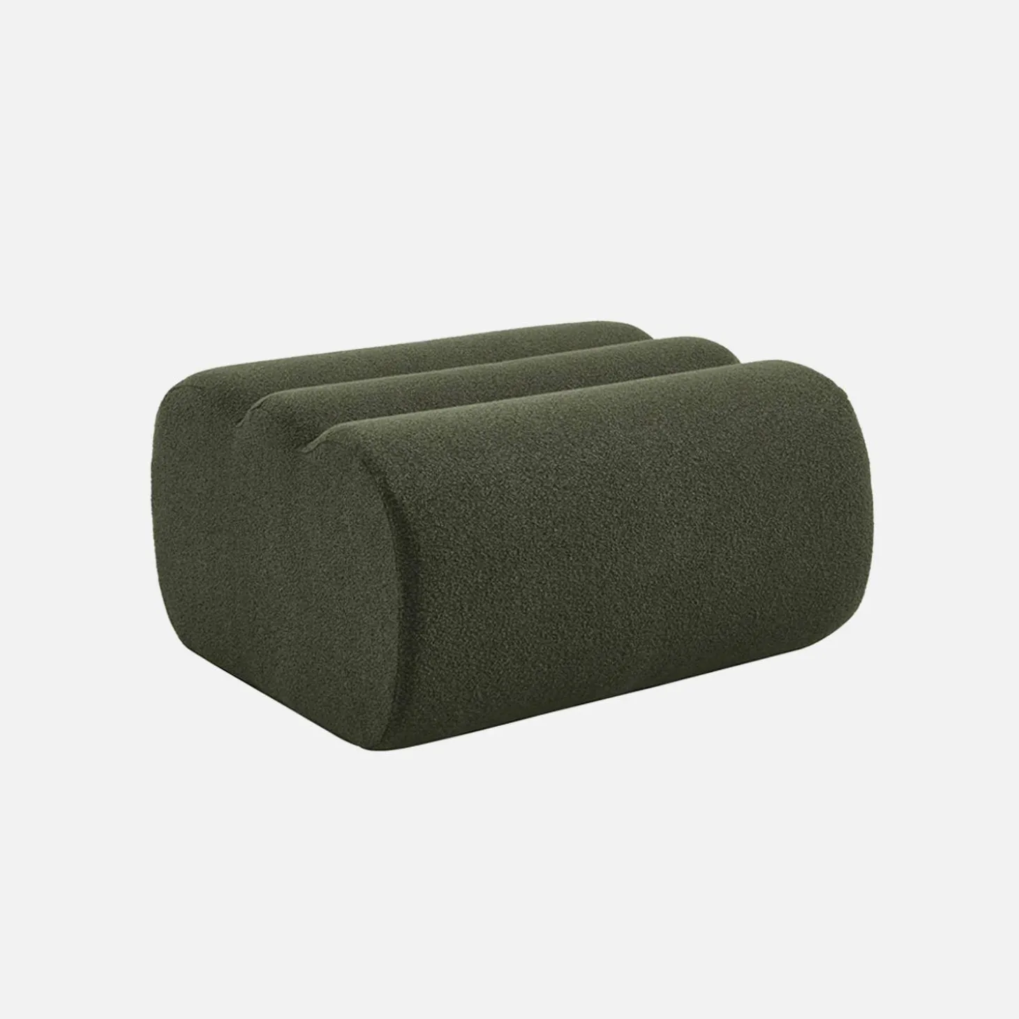 Sofá modular de borreguito con reposapiés, 3 plazas