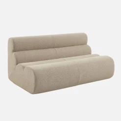 Sofá modular de borreguito con reposapiés, 3 plazas