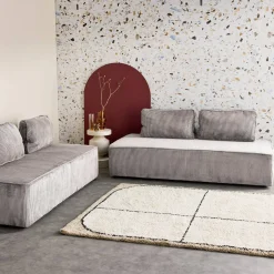Sofá modular de pana, 4 plazas