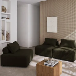 Sofá modular de pana, 3 plazas