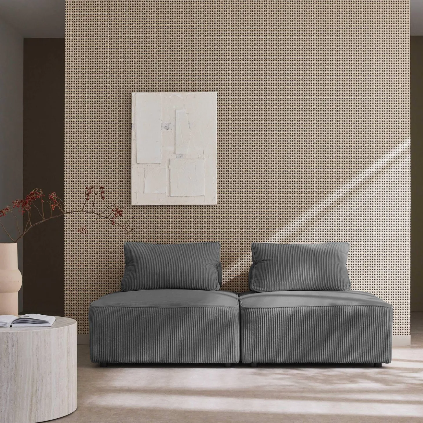 Sofá modular de pana, 2 plazas