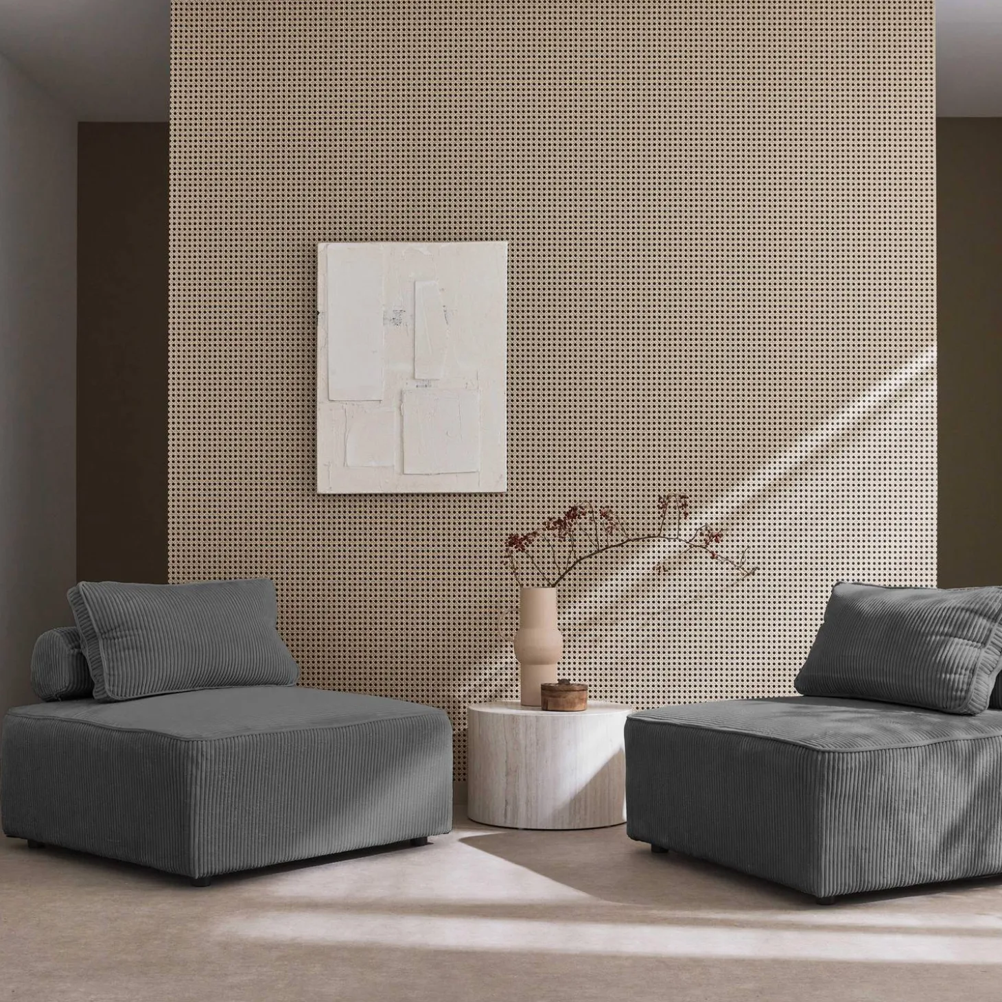 Sofá modular de pana, 2 plazas