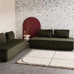 Sofá modular de pana, 4 plazas