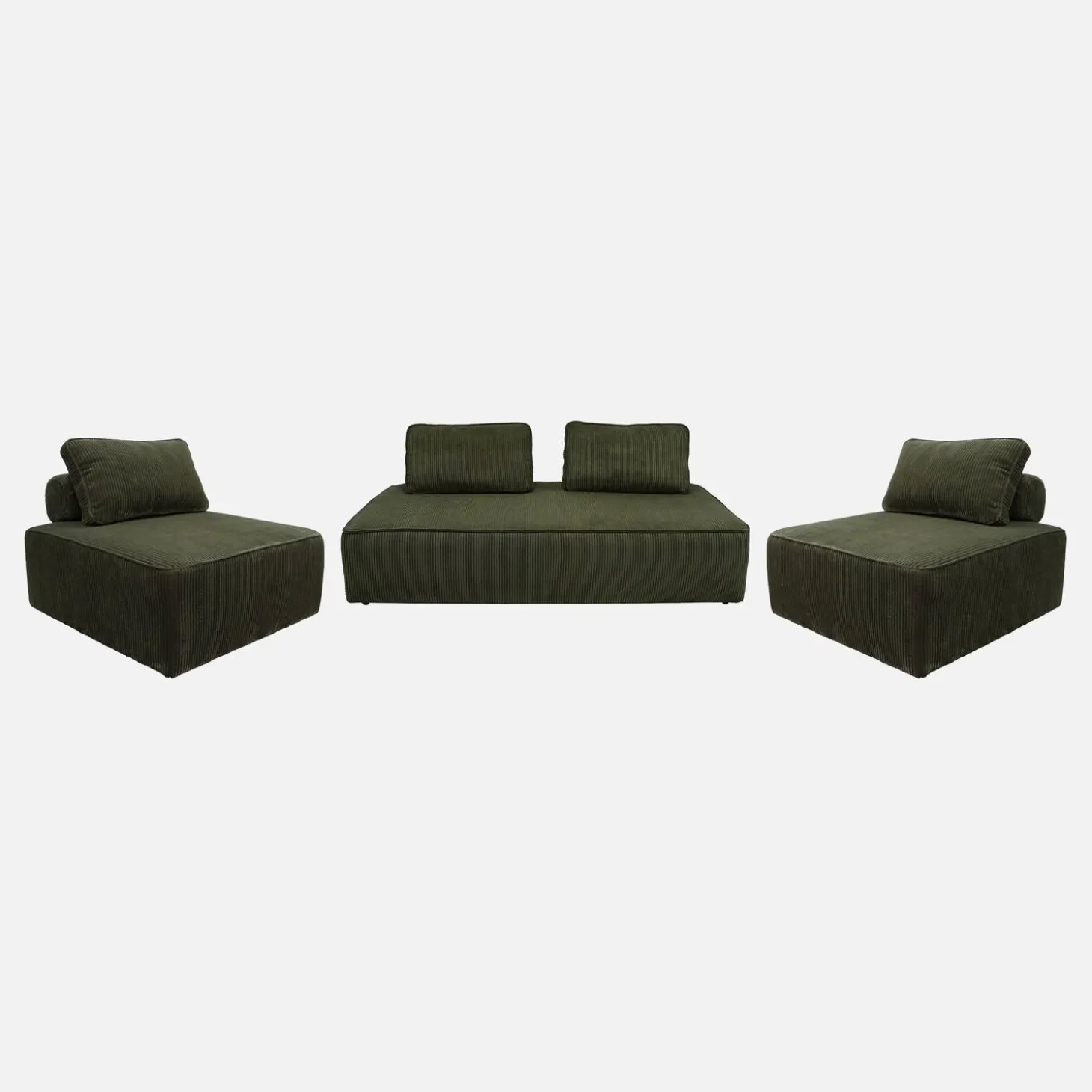 Sofá modular de pana, 4 plazas
