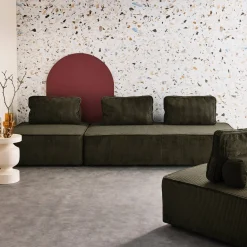 Sofá modular de pana, 4 plazas