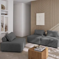 Sofá modular de pana, 3 plazas