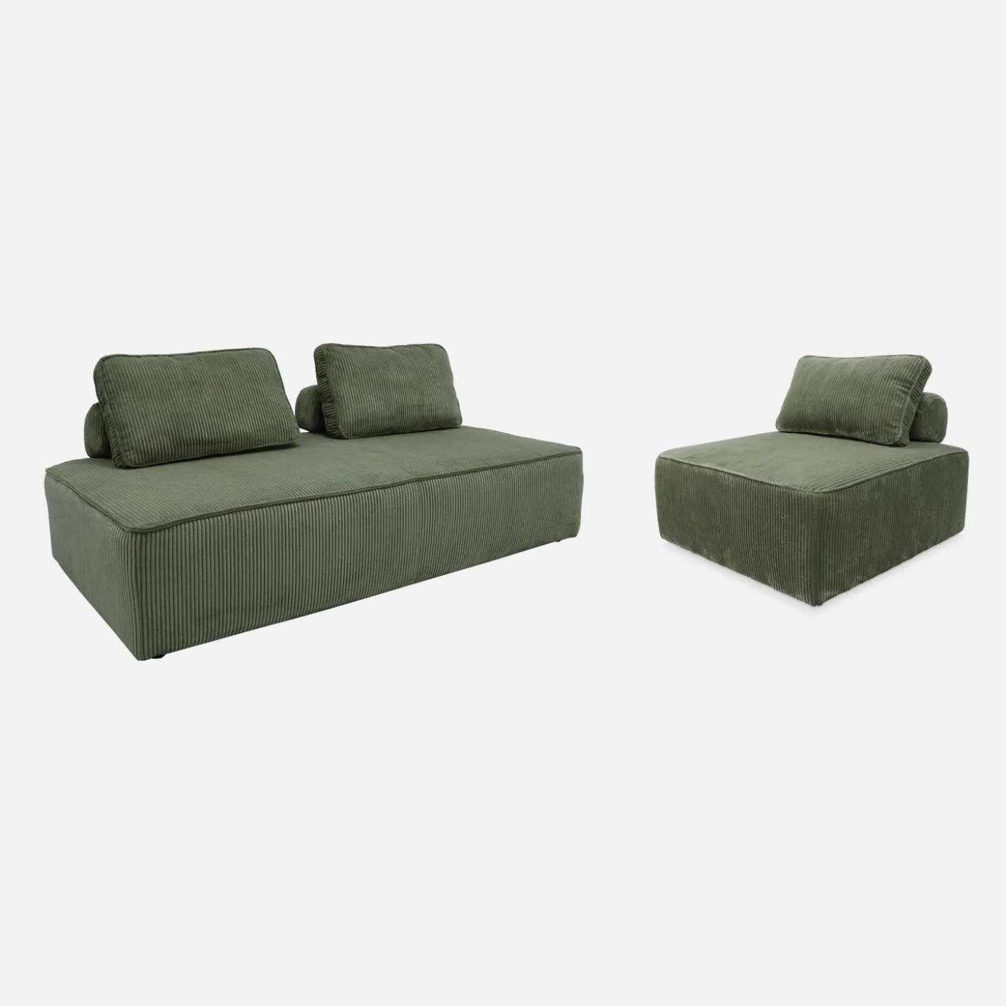 Sofá modular de pana, 3 plazas