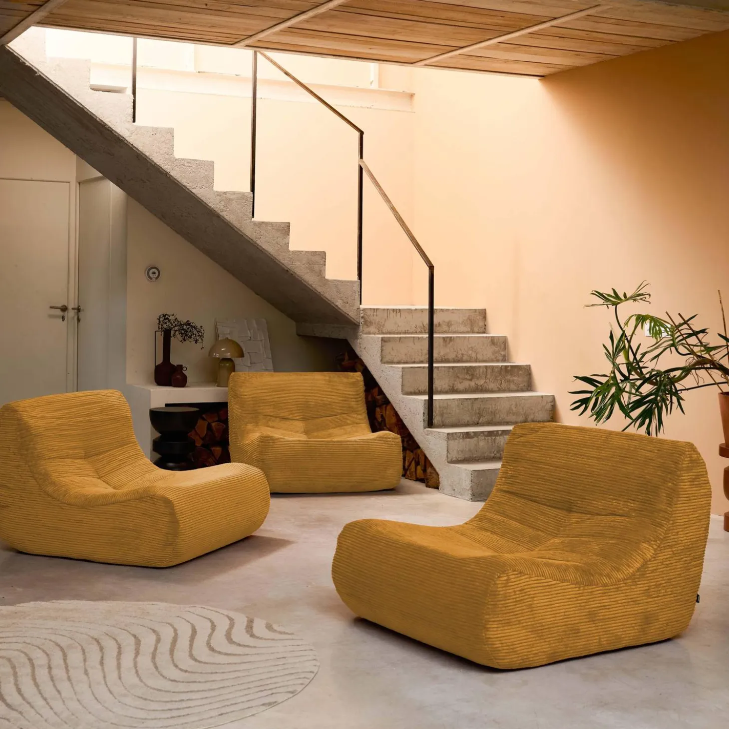 Sofá modular de pana, 3 plazas