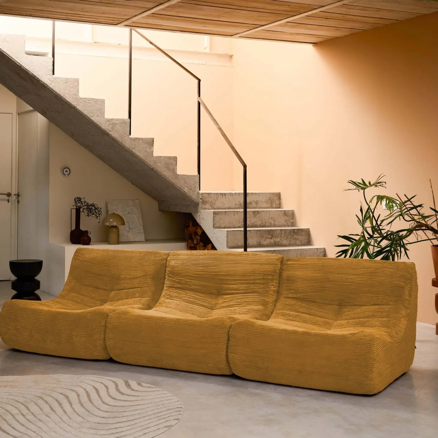Sofá modular de pana, 3 plazas