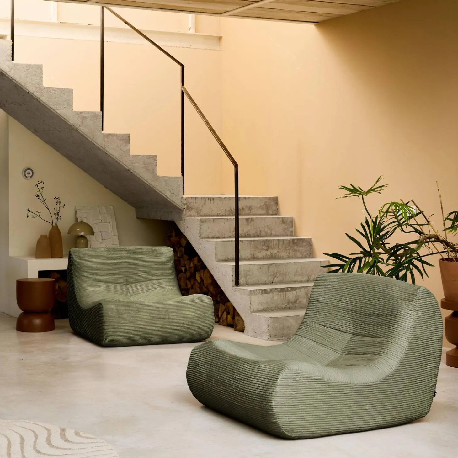 Sofá modular de pana, 2 plazas