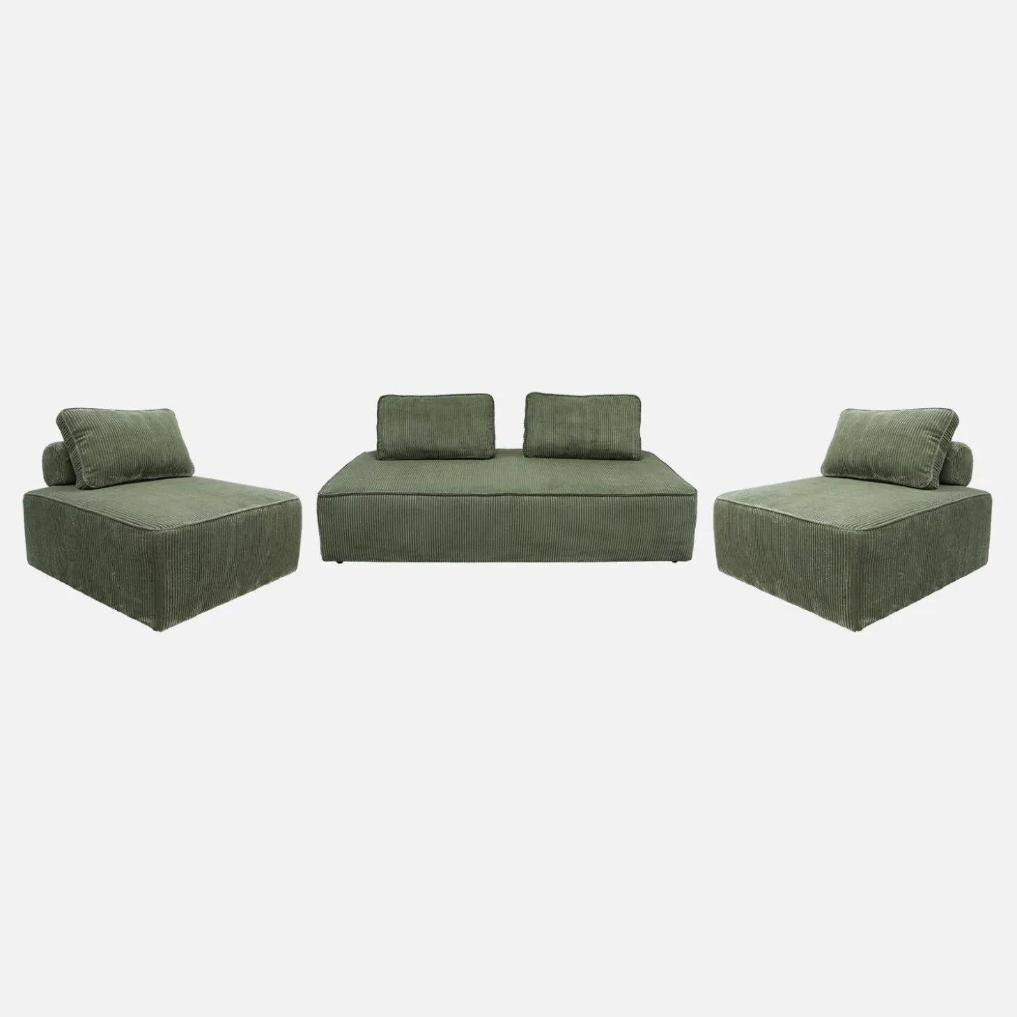 Sofá modular de pana, 4 plazas