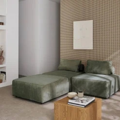 Sofá modular de pana, 3 plazas