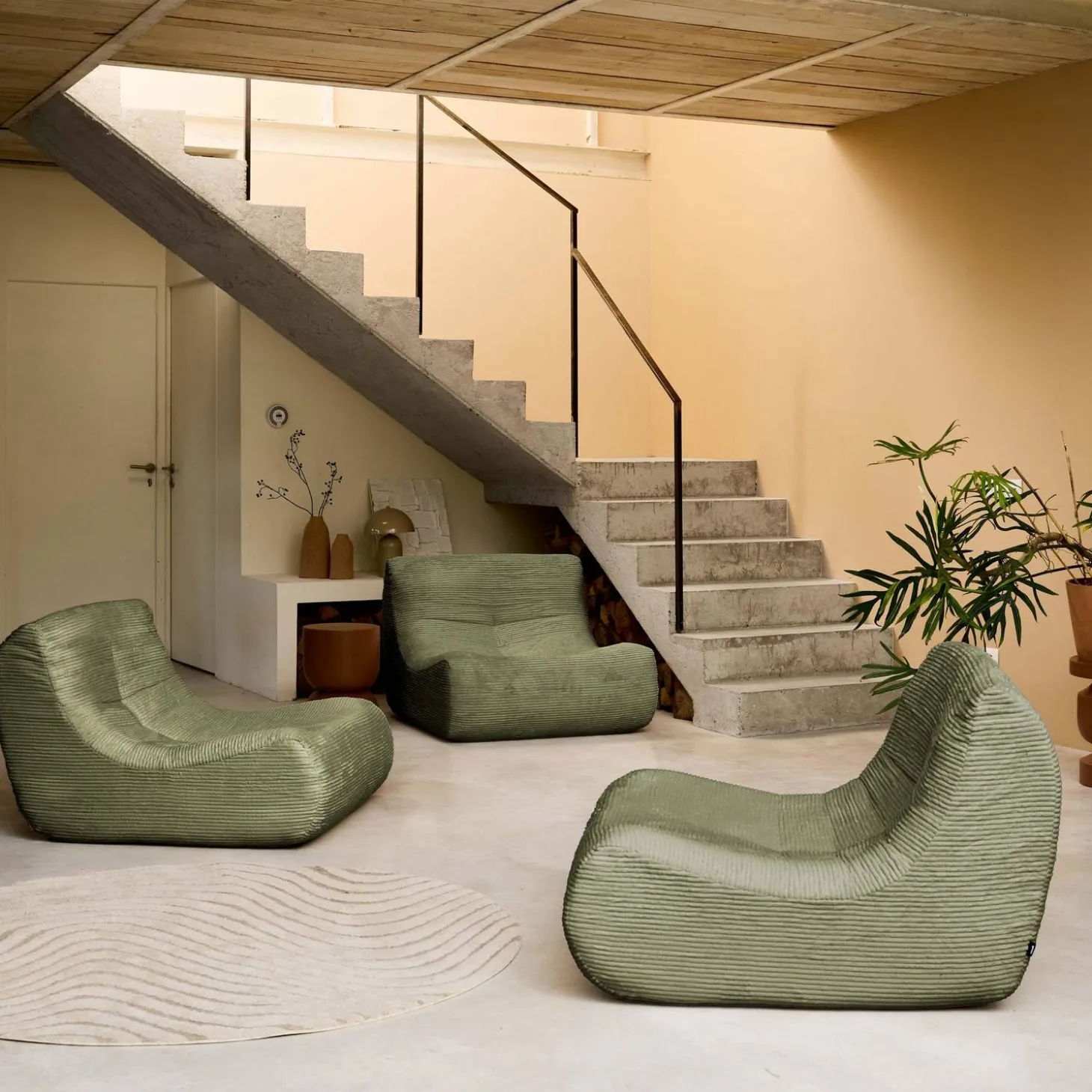 Sofá modular de pana, 3 plazas