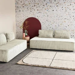 Sofá modular de pana, 4 plazas