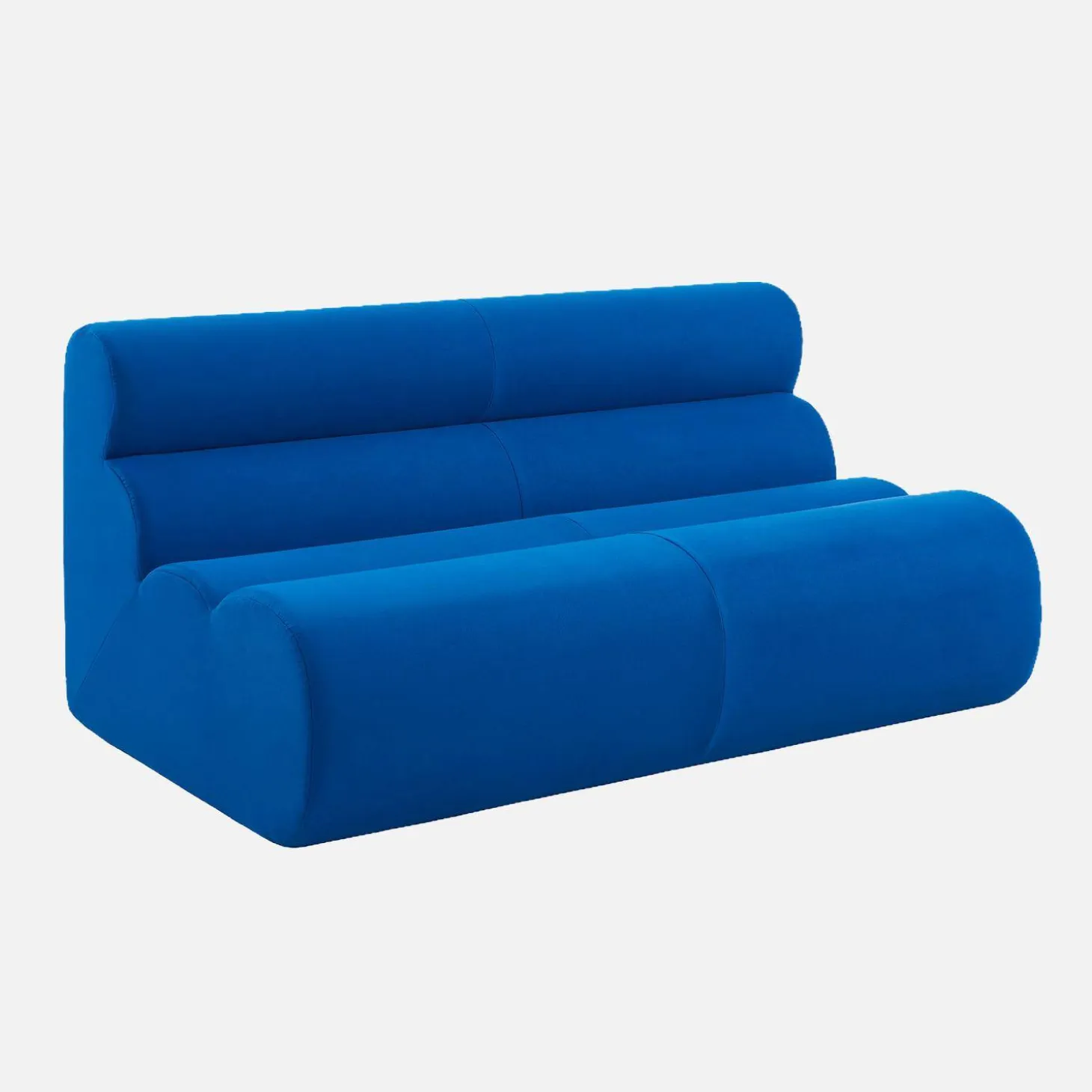 Sofá modular de tela con reposapiés, 3 plazas