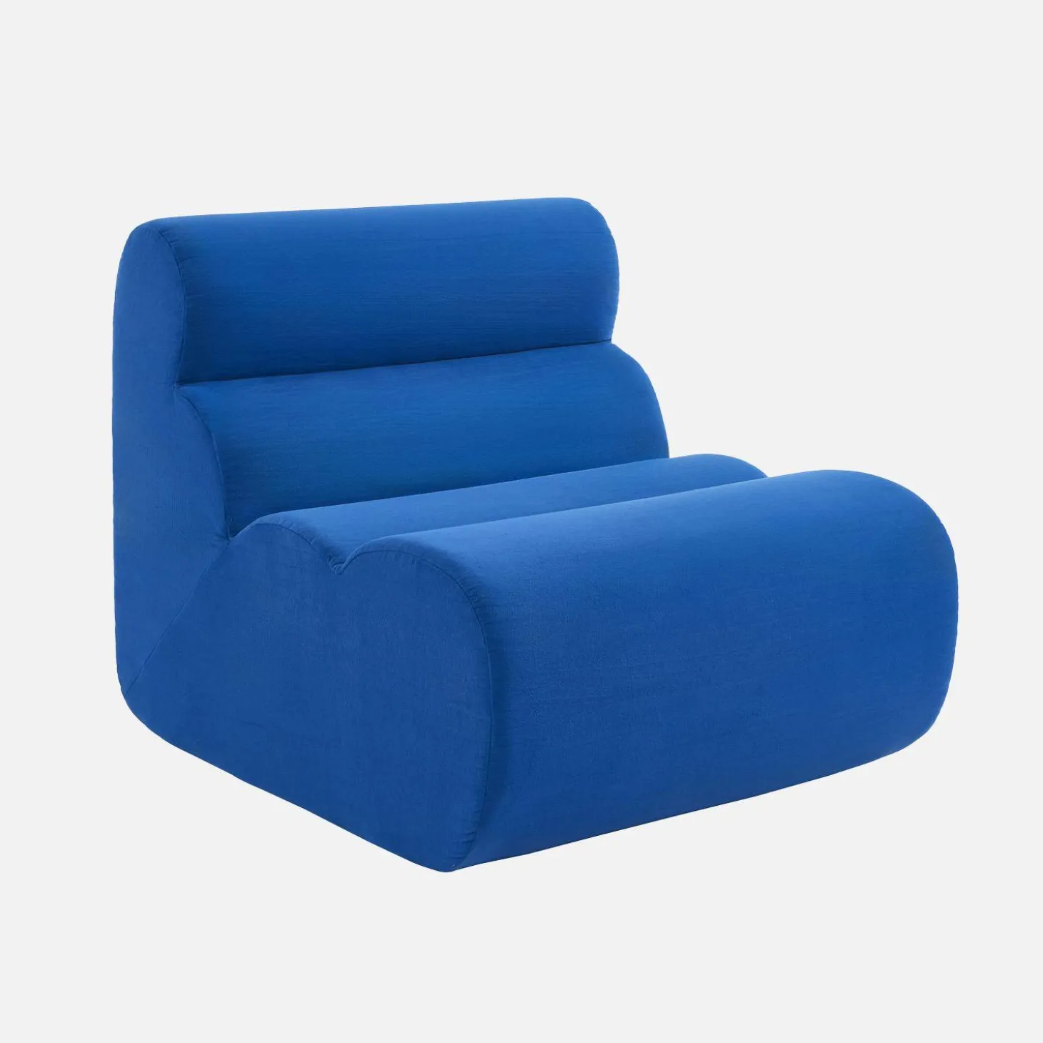 Sofá modular de tela con reposapiés, 3 plazas