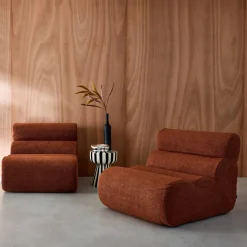 Sofá modular en borreguito texturizado, 2 plazas