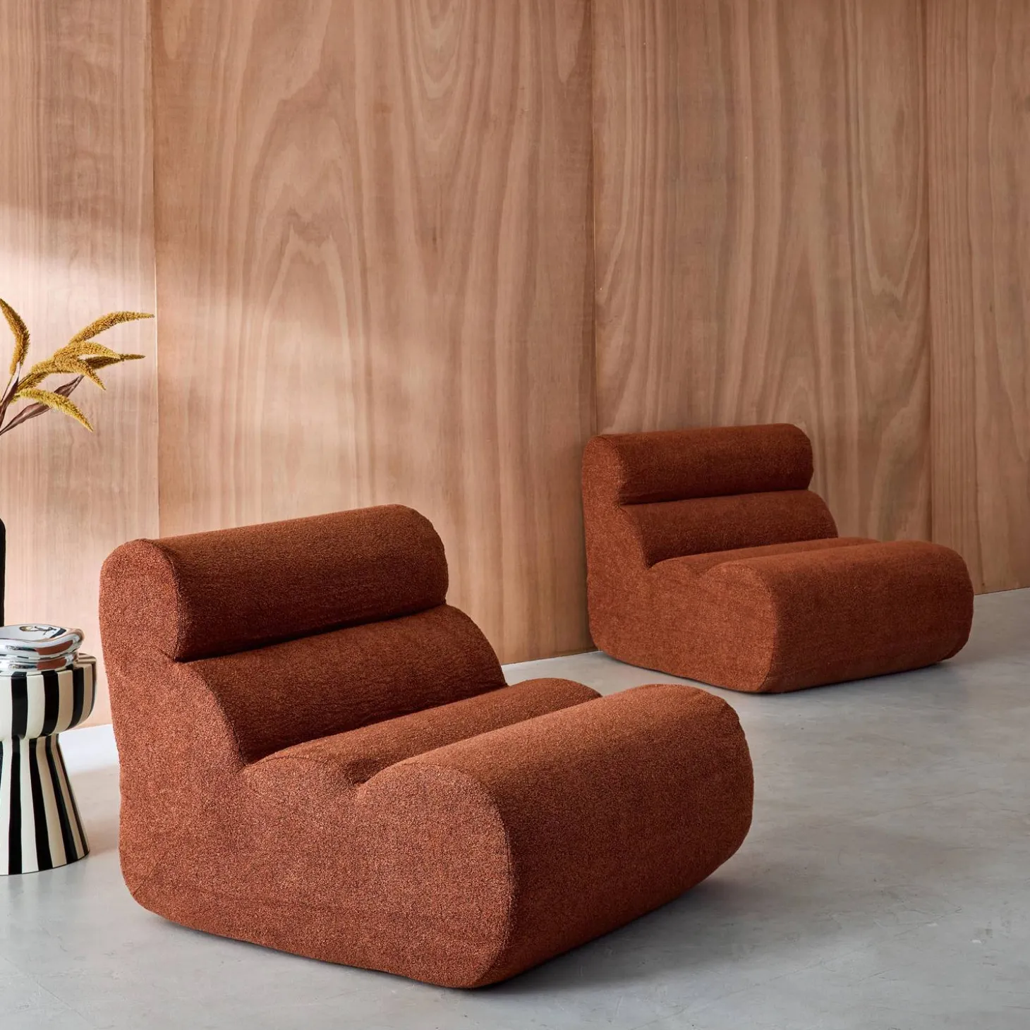 Sofá modular en borreguito texturizado, 2 plazas