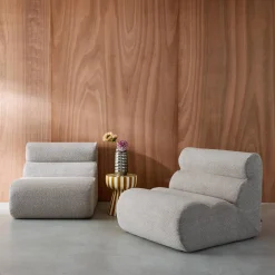 Sofá modular en borreguito texturizado, 2 plazas