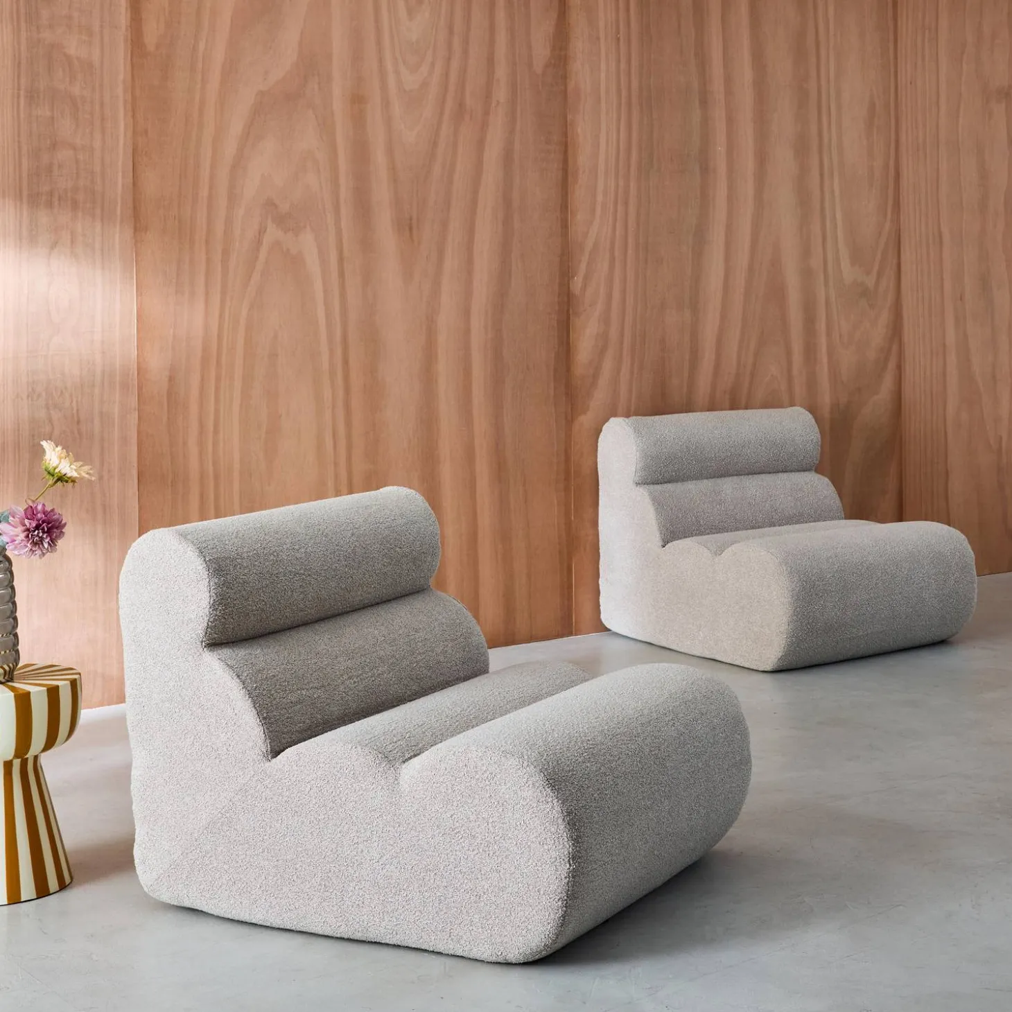 Sofá modular en borreguito texturizado, 2 plazas