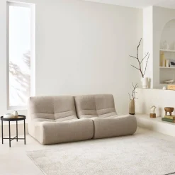 Sofá modular en borreguito texturizado, 2 plazas