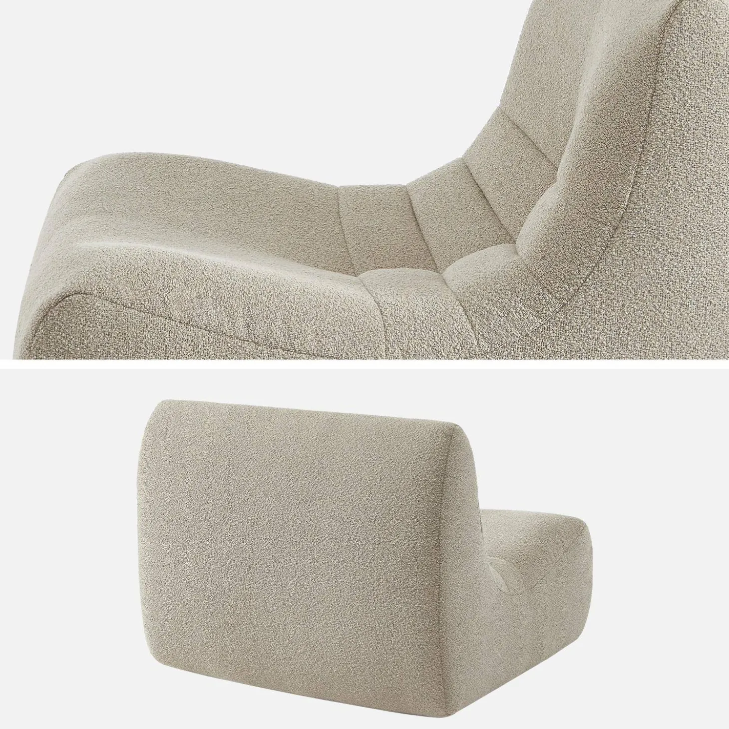 Sofá modular en borreguito texturizado, 2 plazas