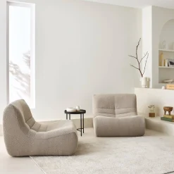 Sofá modular en borreguito texturizado, 2 plazas