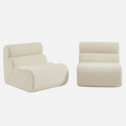 Sofá modular en borreguito texturizado, 2 plazas