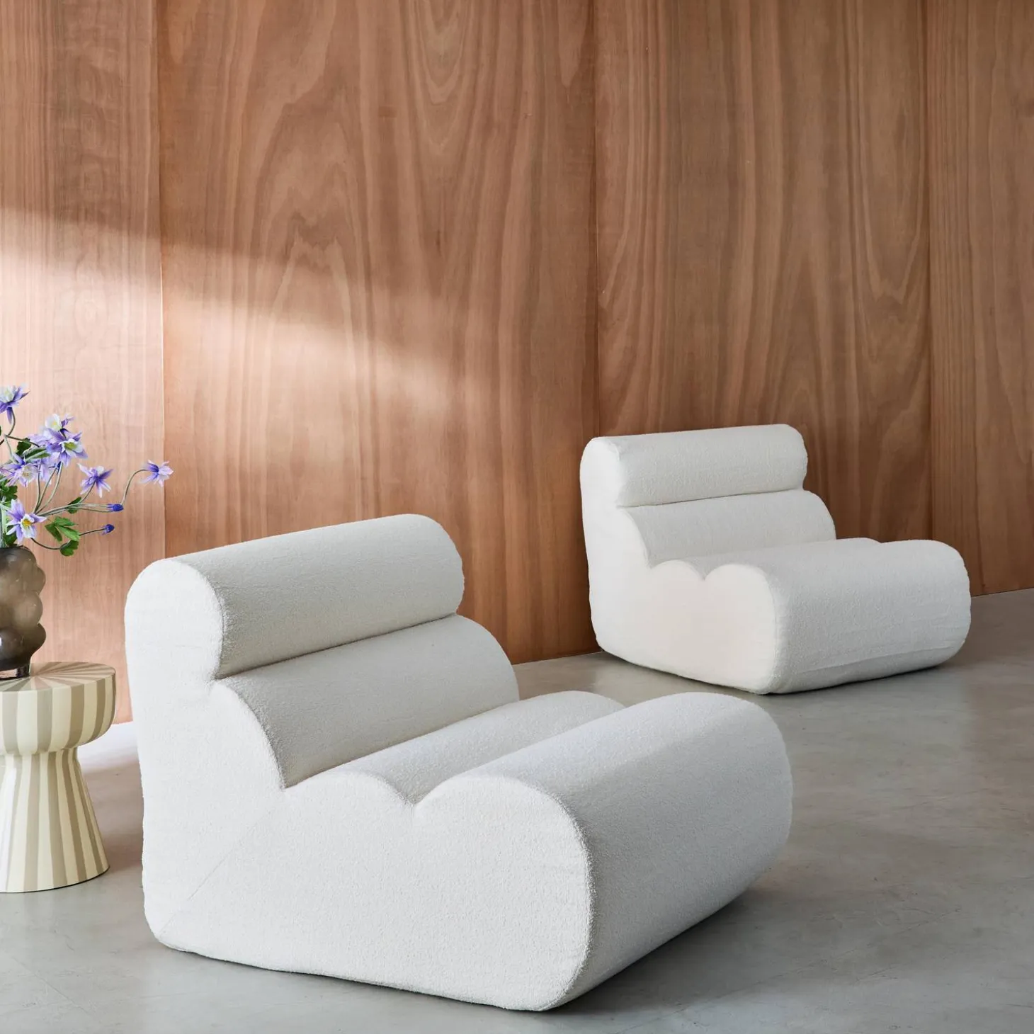 Sofá modular en borreguito texturizado, 2 plazas